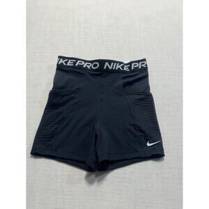 Nike Dri-Fit Pro Mid-Rise 3" Mesh Paneled Shorts Women's Sz S Black Brand New
